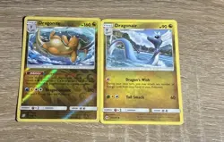 2 Card Dragonair Regular And Dragonite Rare SM - Unified Minds 151/236 NM - Image 1