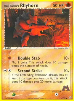 Team Magma's Rhyhorn 67/95 Common | Team Magma vs Team Aqua | Pokemon Card - Image 1