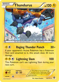 Thundurus 33/111 Rare | Furious Fists | Pokemon Card - Image 1
