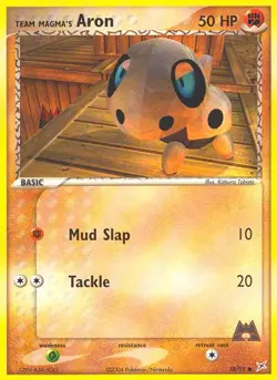 Team Magma's Aron 58/95 Common | Team Magma vs Team Aqua | Pokemon Card - Image 1