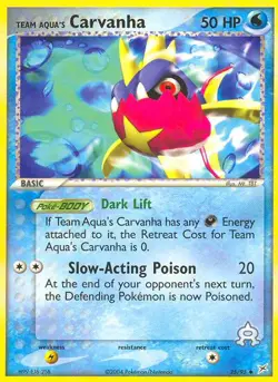 Team Aqua's Carvanha 25/95 Uncommon | Team Magma vs Team Aqua | Pokemon Card - Image 1