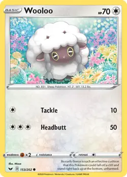 Wooloo 153/202 Common | Sword & Shield | Pokemon Card - Image 1