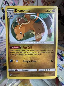Pokemon TCG Dragonite Sun & Moon - Team Up 119/181 Holo Rare Cosmos Card - Image 1