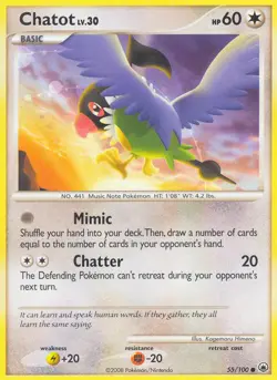 Chatot 55/100 Common | Majestic Dawn | Pokemon Card - Image 1