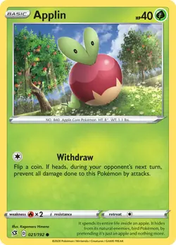 Applin 21/192 Common | Rebel Clash | Pokemon Card - Image 1