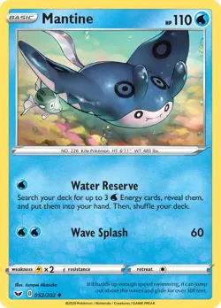 Mantine 52/202 Uncommon | Sword & Shield | Pokemon Card - Image 1
