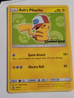 Ash's Pikachu Promo SM112 Pokemon the Movie I Choose You Card - Image 1