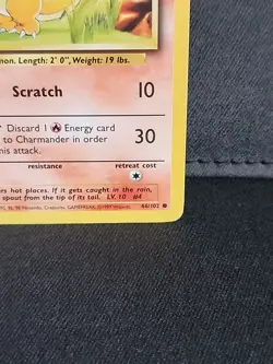 Charmander 46/102 Base Set – LP Condition – Vintage Pokemon TCG Card – WOTC Era - Image 5