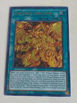 Yugioh - The True Sun God x 3 - 1st Edition Ultra Rare NM - Free Holo - A - Image 2