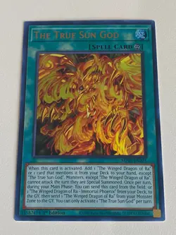 Yugioh - The True Sun God x 3 - 1st Edition Ultra Rare NM - Free Holo - A - Image 3