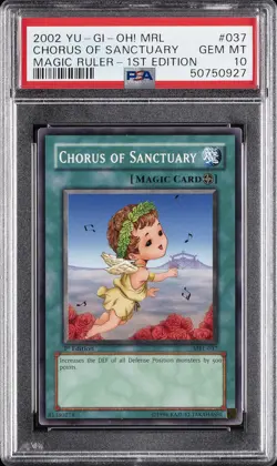 2002 YU-GI-OH! MRL-MAGIC RULER 1ST EDITION #037 CHORUS OF SANCTUARY PSA 10 - Image 1