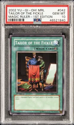 2002 YU-GI-OH! MRL-MAGIC RULER 1ST EDITION #042 TAILOR OF THE FICKLE PSA 10 - Image 1