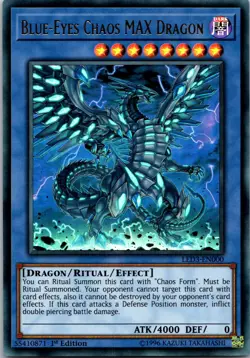 Yugioh Blue-Eyes Chaos MAX Dragon LED3-EN000 1st Edition Ultra Rare NM - Image 1