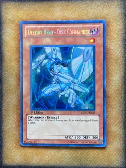 Yugioh Destiny Hero - Disk Commander LCGX-EN133 Secret Rare 1st Ed NM - Image 1