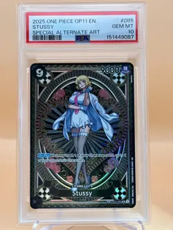 2025 One Piece OP11 EN Stussy Special Alternate Art #085 PSA 10 GEM MINT - Image 2