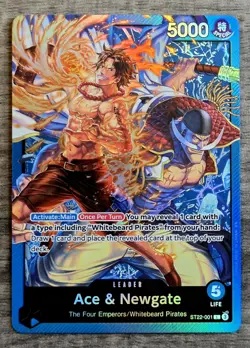 One Piece TCG Ace & Newgate ST22-001 Leader Foil NM – English - Image 1
