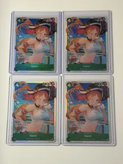 Nami OP14-031 Azure Sea’s Seven 4 Foil Card Play Set Lot One Piece - Image 1