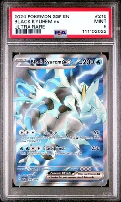 BLACK KYUREM EX #218 PSA 9 • 2024 POKEMON SSP EN-SURGING SPARKS ULTRA RARE - Image 1