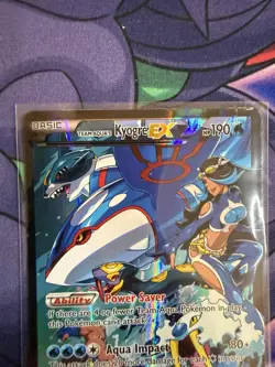 Pokemon Team Aqua's Kyogre EX Full Art Rare Holo 6/34 Double Crisis HP190 Card - Image 2