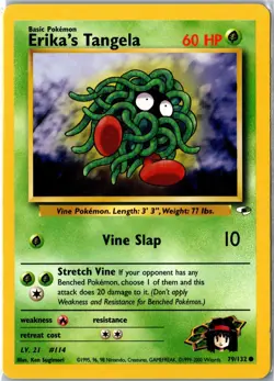 Pokemon Card - Erika's Tangela 79/132 Gym Heroes Common Unlimited MP - Image 1