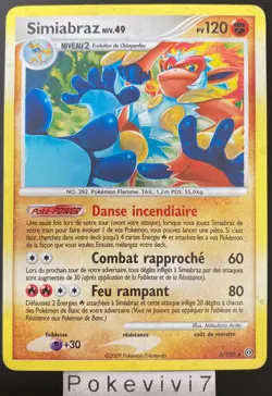 Carte Pokemon SIMIABRAZ 3/100 HOLO Diamant et Perle D&P FR OCCASION - Image 1