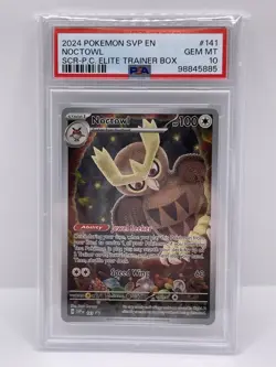 2024 POKEMON SVP EN-SV BLACK STAR PROMO #141 NOCTOWL PSA 10 - Image 1