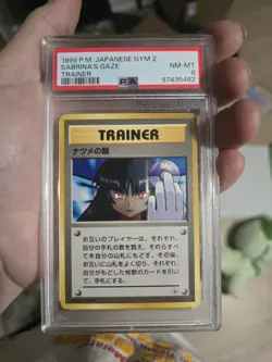 Pokemon Gym Heroes Japanese Sabrina's Gaze PSA 8 BANNED ART - Image 1