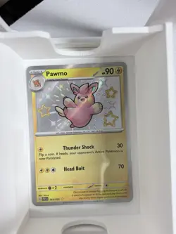 Pokemon Pawmo Rare Holo SV: Paldean Fates 143/091 Stage 1 Thunder Shock 30 Card - Image 1