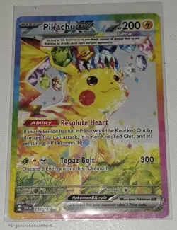 Fresh Pull Pokemon Pikachu EX Surging Sparks (SSP) Card 238/191 gradable - Image 1