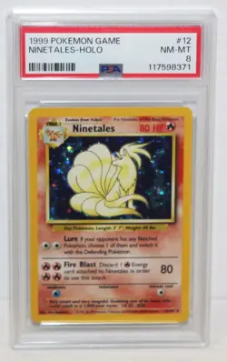 1999 Original Base Set Pokemon Ninetales #12/102 Base Set Holo Rare Card PSA 8 - Image 1
