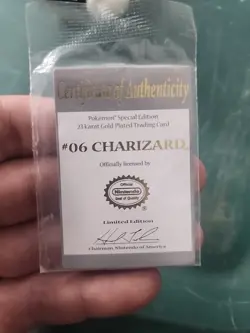 Charizard 1999 Burger King Vintage 23 Karat Gold Plated Card - Image 4