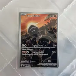 Pokemon Paldean Tauros 130 HP Illustration Rare Holo 218/193 Paldea Evolved Card - Image 1