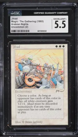 MTG Jihadd Arabian Nights BANNED Rare CGC 5.5 Excellent+ Vintage - Image 1