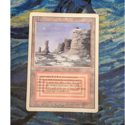 Wizards of the Coast MTG Plateau Revised Edition Rare Land Regular English - Image 1
