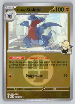 CYNTHIA'S GABITE (ENERGY SYMBOL) 110/217 ASCENDED HEROES POKEMON REVERSE HOLO NM - Image 1