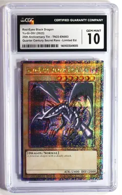 Yu-Gi-Oh TCG Red-Eyes Black Dragon - TN23-EN003 Limited Ed QC Secret Rare CGC 10 - Image 1