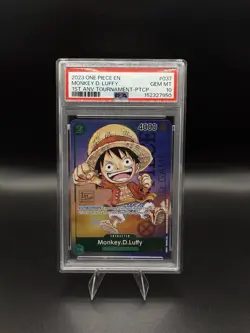 2023 ONE PIECE PROMOS #037 MONKEY D. LUFFY PSA 10 1st Anniversary Tournament - Image 1