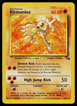 Pokemon Card - Hitmonlee Fossil 22/62 Rare - Image 1