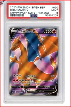 2020 Pokemon SWSH BSP Charizard V Champions Path ETB Promo 050 PSA 9 Mint Card - Image 1
