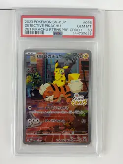 PSA 10 Detective Pikachu 098/SV-P Promo Pokemon Card Japanese 2023 - Image 1
