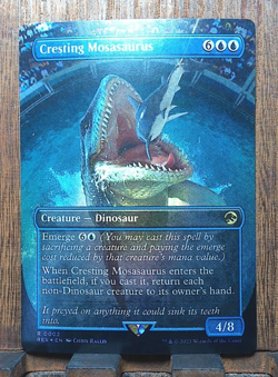 MTG Cresting Mosasaurus ( FOIL Borderless ) Universes Beyond: Jurassic World NM - Image 1