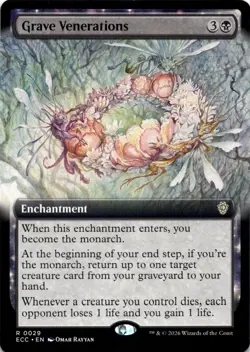 Grave Venerations EXTENDED ART Commander: Lorwyn Eclipsed Magic MTG NM - Image 1
