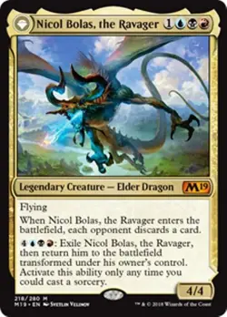 MTG - NICOL BOLAS, THE RAVAGER | NICOL BOLAS, THE ARISEN - M19/Core Set 2019 (M) - Image 1