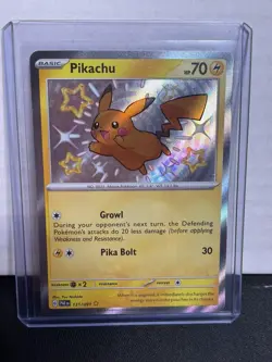 Pokemon TCG: Paldean Fates: 131/091: Pikachu Baby Shiny Holo Rare (NM) - Image 1