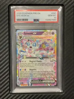 2025 PSA 10 Sylveon ex #041 Double Rare Pokemon TCG S&V Prismatic Evolutions - Image 1