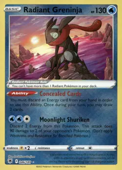 Radiant Greninja 046/189 Rare Astral Radiance Pokemon Holo Near Mint - Image 1