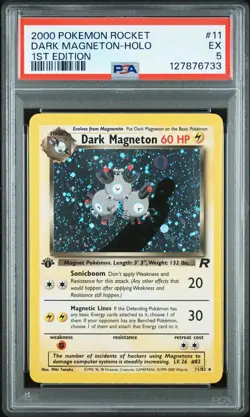 2000 POKEMON ROCKET 1ST EDITION #11 DARK MAGNETON-HOLO PSA 5 - Image 1