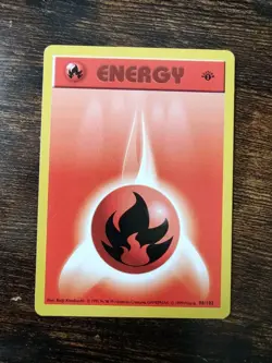 Pokemon Fire Energy 98/102 1st Edition Shadowless Base LP - Image 1