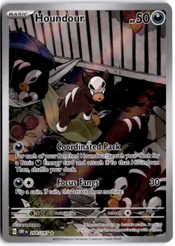 Houndour 204/197 Illustration Rare Obsidian Flames Pokemon NM - Image 1