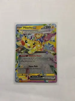 Pokemon Pikachu EX Double Rare Tera Holo Sv08 Basic 200HP 057/191 EN - Image 1